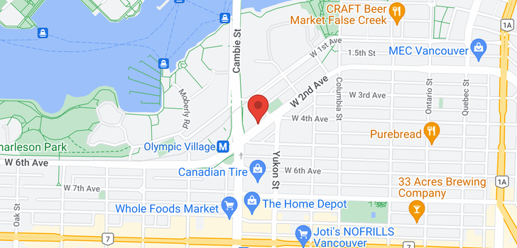 map of 301 445 W 2ND AVENUE